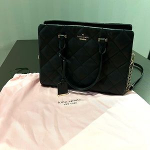 Black Quilted Leather Kate Spade Medium Bag